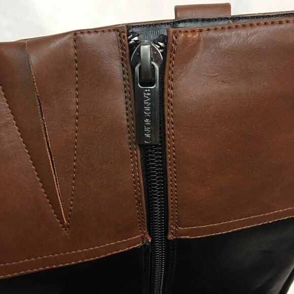 Bandolino Tall Black Brown Vegan Leather Buckle Zip Up Boot Size 61/2 - Picture 5 of 8